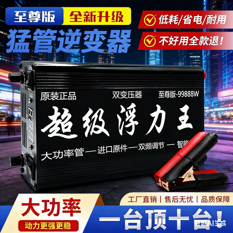 2026 Super Floatation Power Inverter with High Power, Imported Large Tube 12V Boost Converter, Energy-Saving Converter