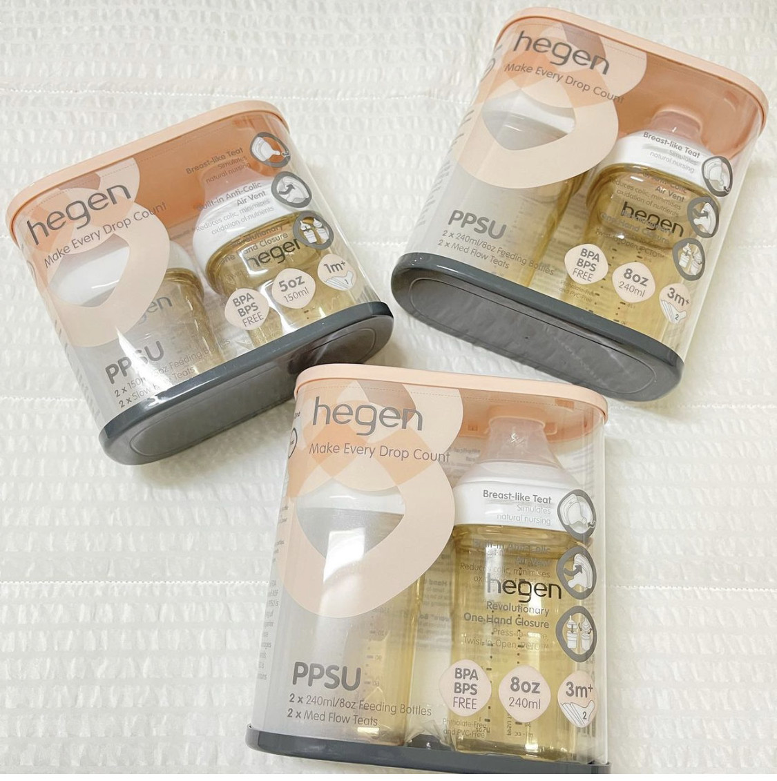 Hegen bottle Hegen Anti-Expansion Gas Wide Dimension 330ml Two-Split 240 Offer Package 150 Stroke Learning PPSU