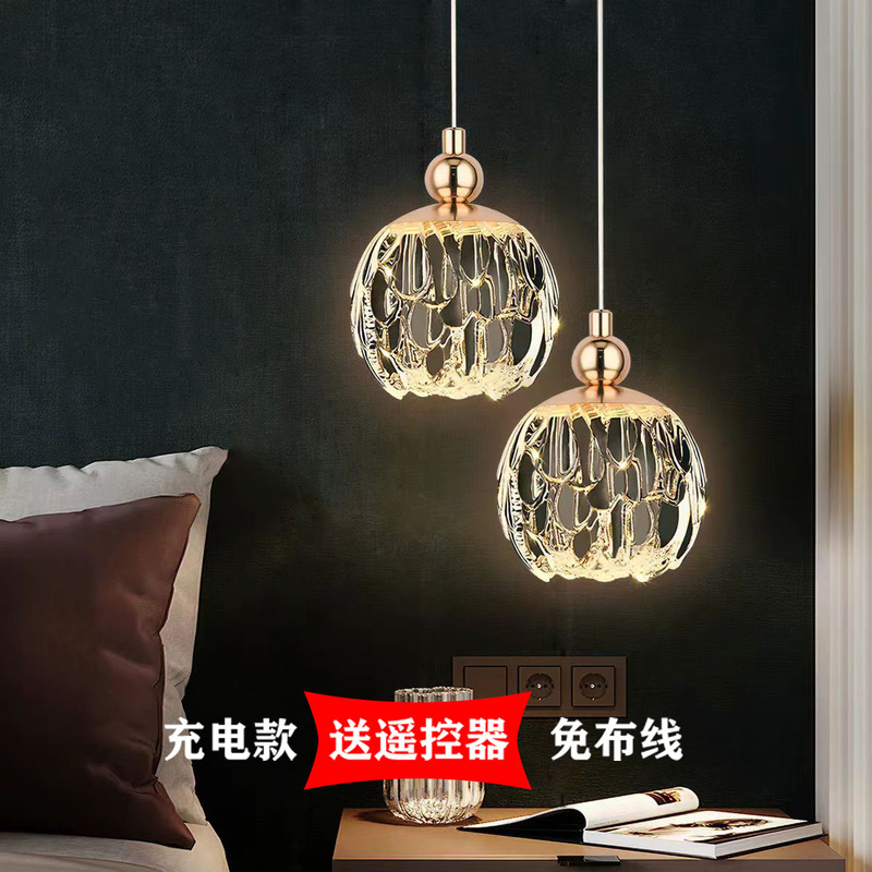Rechargeable Cordless Bedside Bedroom Modern Minimalist Creative Light Luxury Design 2026 New Model Small Pendant Light