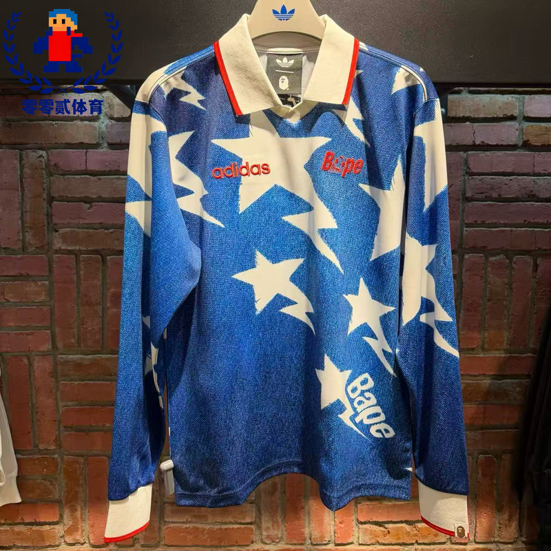 February's New Adidas Trefoil Bape Lsl Star Collaboration Sports Long-Sleeve Jersey Kf4913