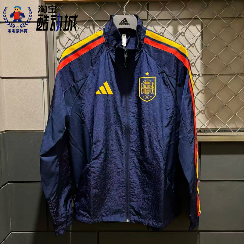 Adidas June New Release Spain Team Football Sports and Leisure Culture Stand-Up Collar Jacket Jz2253