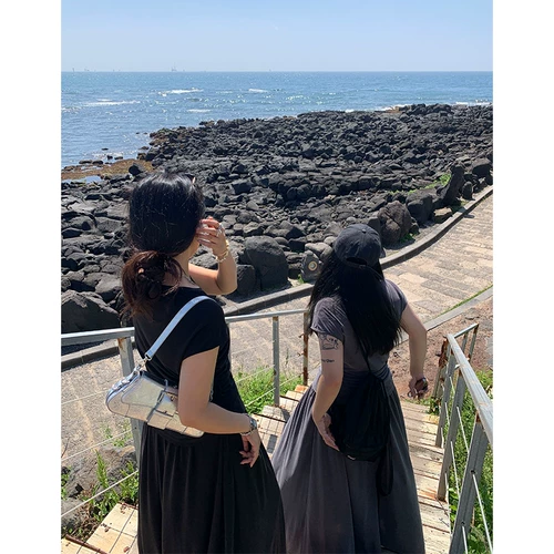 Футболка, юбка в складку, длинная юбка, комплект, большой размер, изысканный стиль