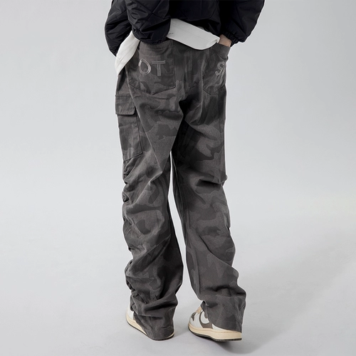 Камуфляжные ретро весенние штаны, в американском стиле, свободный крой