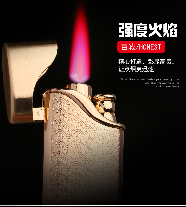 Baicheng cá tính sáng tạo bơm hơi nhẹ gió siêu mỏng mini thẳng tùy chỉnh quà tặng nam để gửi bạn trai bật lửa cartier