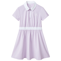 FILA childrens clothing childrens casual fashion skirt 2024 summer new style medium and large childrens woven dress