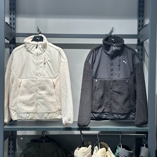 Chaqueta puma de sherpa de imitación con cuello alto para hombre y mujer