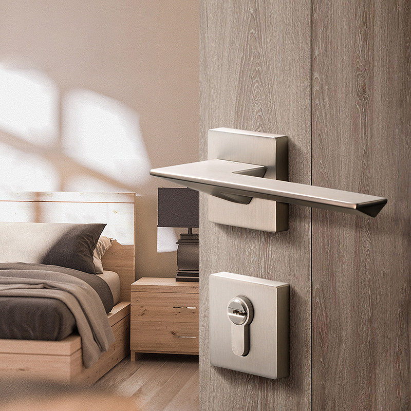 Mosica bedroom door lock indoor door simple wooden door handle split mute magnetic suction modern room door lock