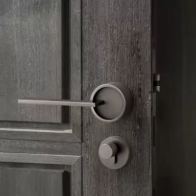 Door lock household universal door handle indoor black dressing room bedroom door lock wooden door room magnetic mute