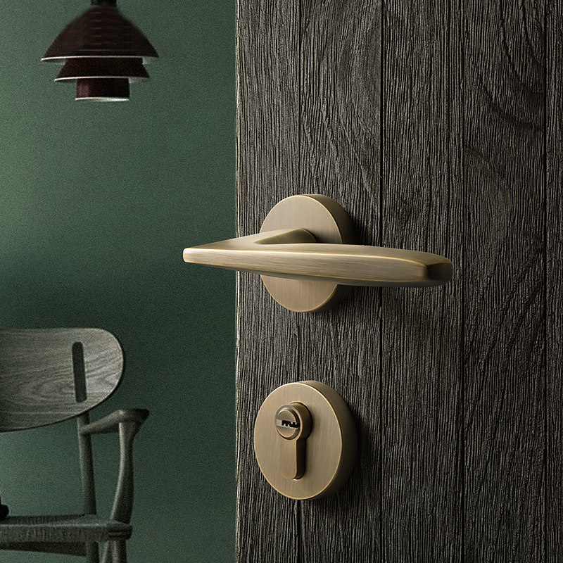 Mossi Carmen Lock Indoor room Wooden Door Three Sets Solid Wood Bedroom Silent Magnetic Attraction American Two Style Green Bronze Lock