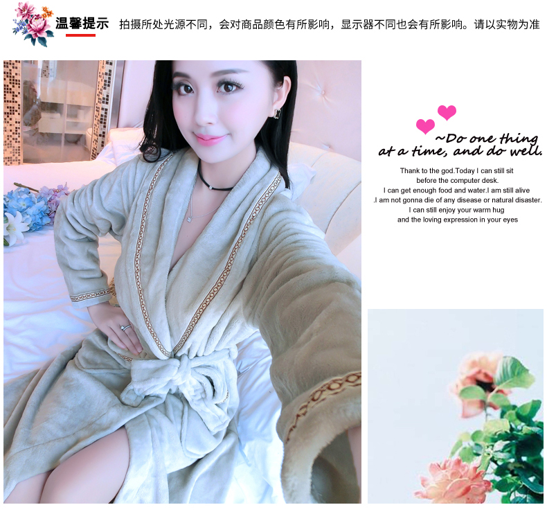 Flannel váy ngủ nữ mùa đông dễ thương san hô nhung đôi áo choàng tắm nữ mùa thu dày đồ ngủ dài dịch vụ nhà đồ ngủ lụa