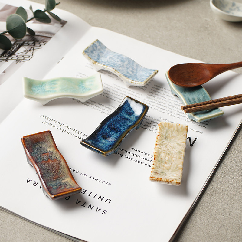 和風セラミック箸置き、箸置き兼スプーン置き、家庭用サービング箸置き、箸枕、ホテルテーブルセッティング用箸置き。