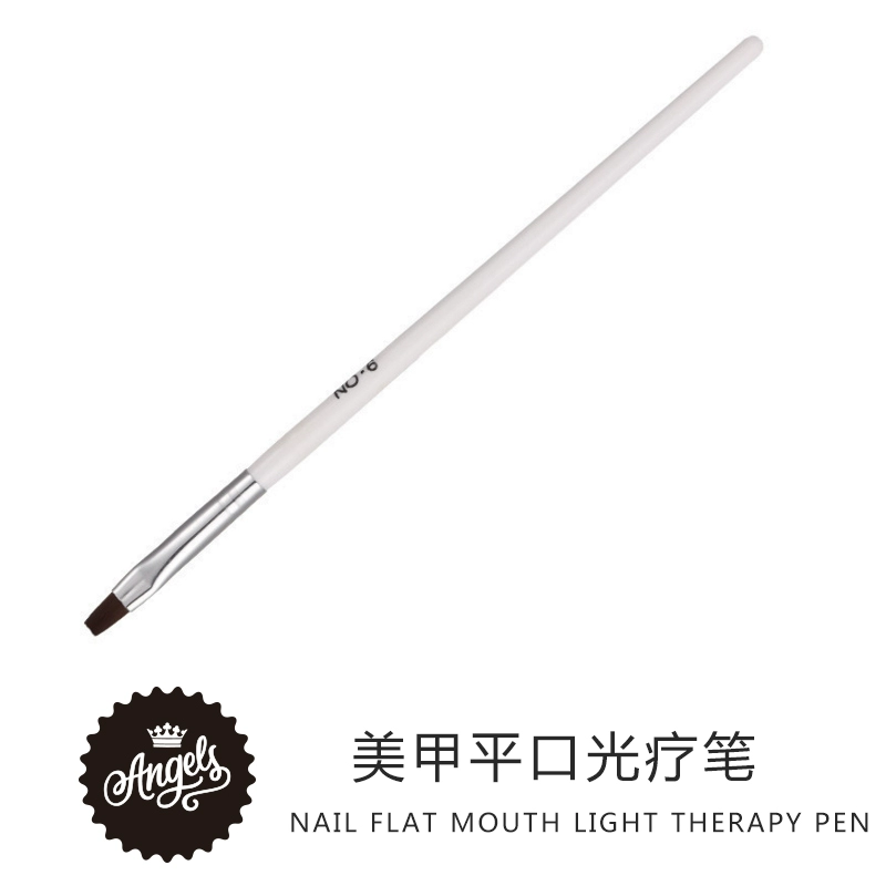 Dụng cụ nghệ thuật làm móng Bút vẽ móng Bút nghệ thuật chiếu sáng chuyên dụng Bút chiếu đèn trị liệu bằng phẳng Miệng Bút máy chiếu bút màu trắng Que sơn móng tay - Công cụ Nail