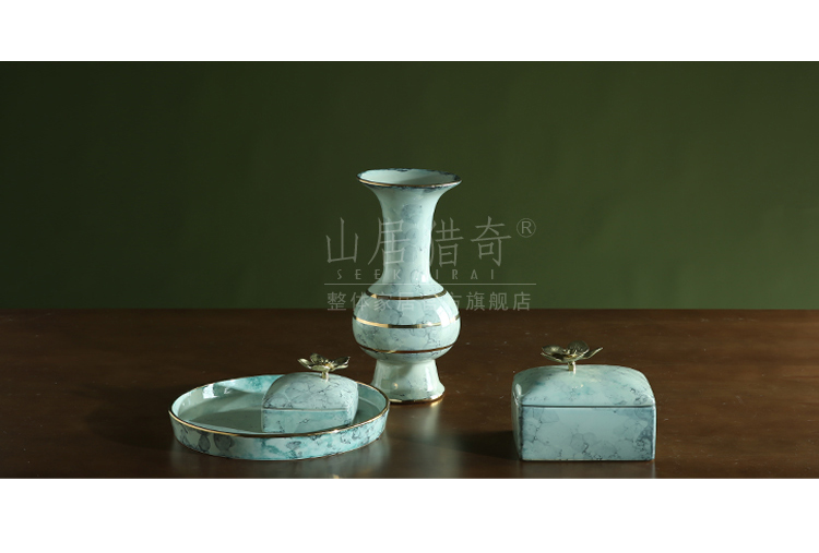 Nordic household ceramics decorated copper flower jewelry box would receive box example room dresser furnishing articles