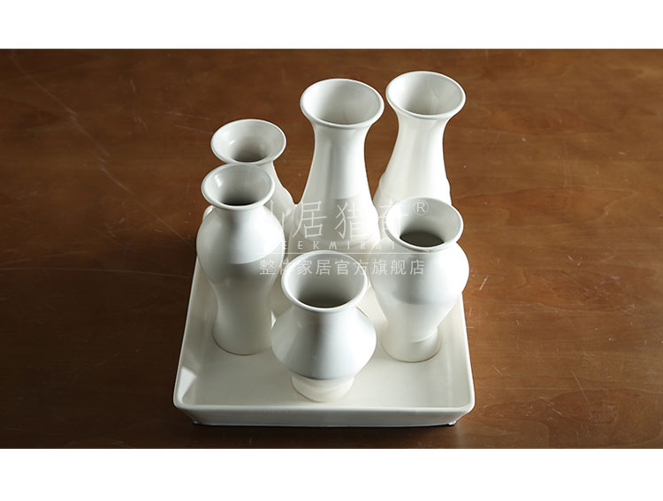 The Nordic ins small white is pure and fresh and ceramic vase mesa adornment tray was creative art flower arranging flower vase