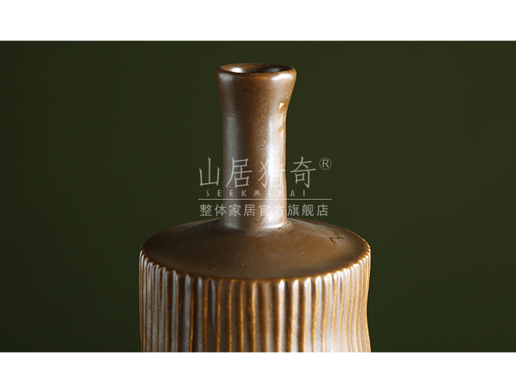 The modern new Chinese style vertical stripes pottery vase creative ceramic art flower arranging show home furnishings furnishing articles