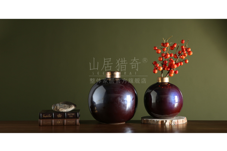 Variable red porcelain vase furnishing articles I and contracted home sitting room art flower arranging flowers, small ball bottle expressions using