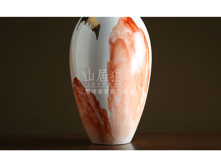 Convergent ceramic hand - made pastel landscape vase Chinese style porch sitting room flower arrangement of TV bar face dry flower flower