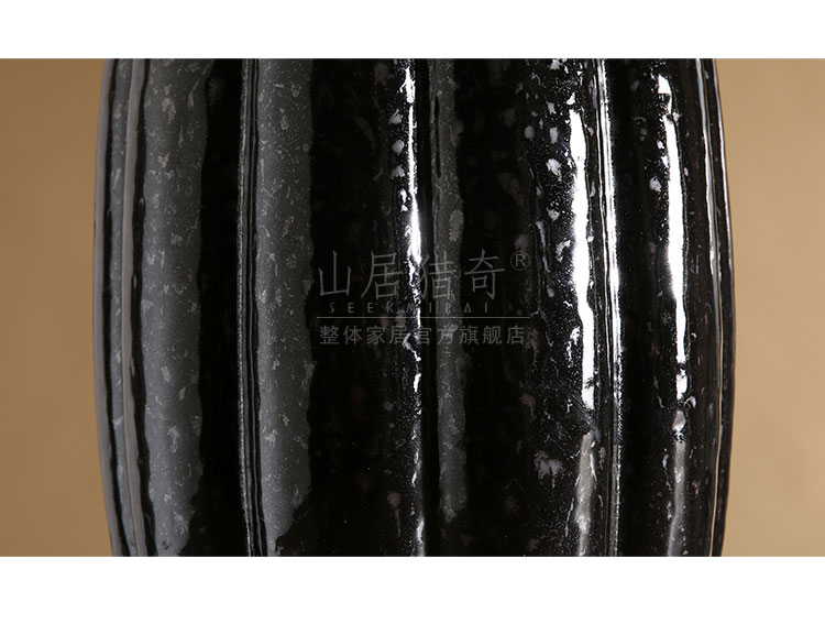 Large ceramic vase furnishing articles household act the role ofing is tasted modern Chinese flower arranging flowers sitting room pumpkin stripe pottery vase