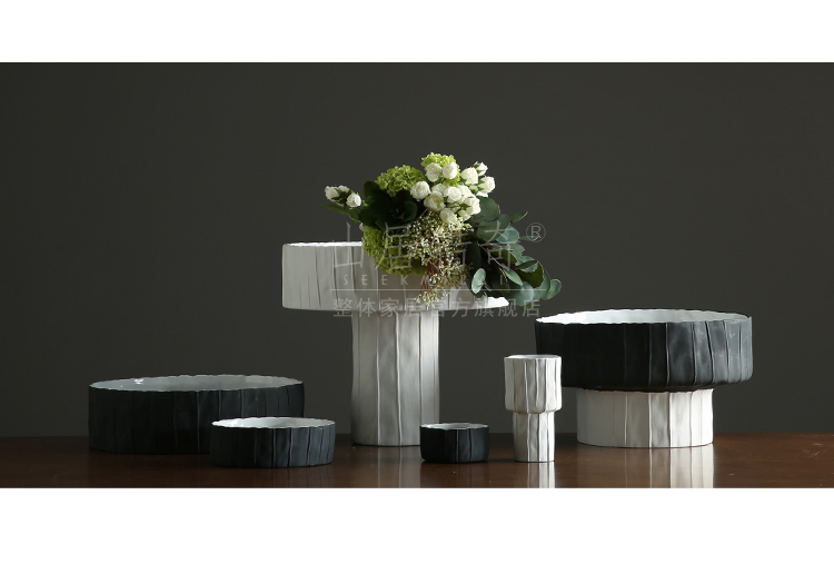 I and contracted ceramic flower pot flower implement example room living room table soft outfit furnishing articles Nordic tall vases, fruit tray