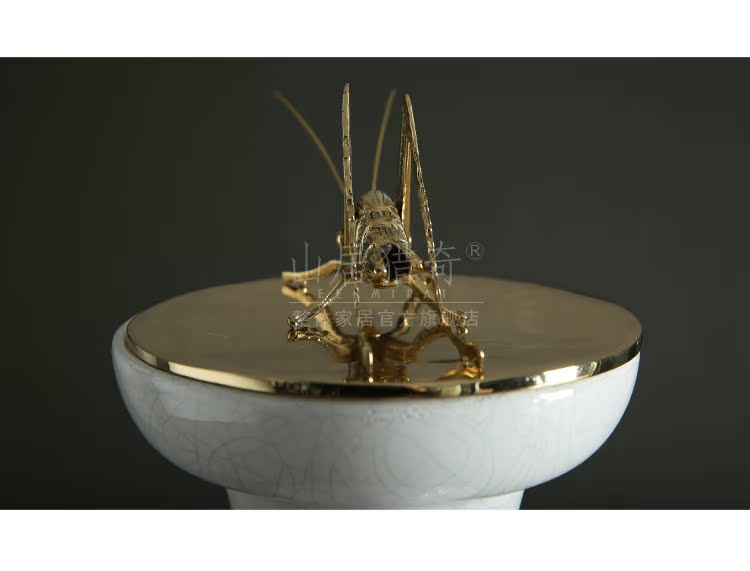 New Chinese style between example sitting room porch ark of creative arts and crafts ceramics decorated copper pot cover tank furnishing articles grasshoppers