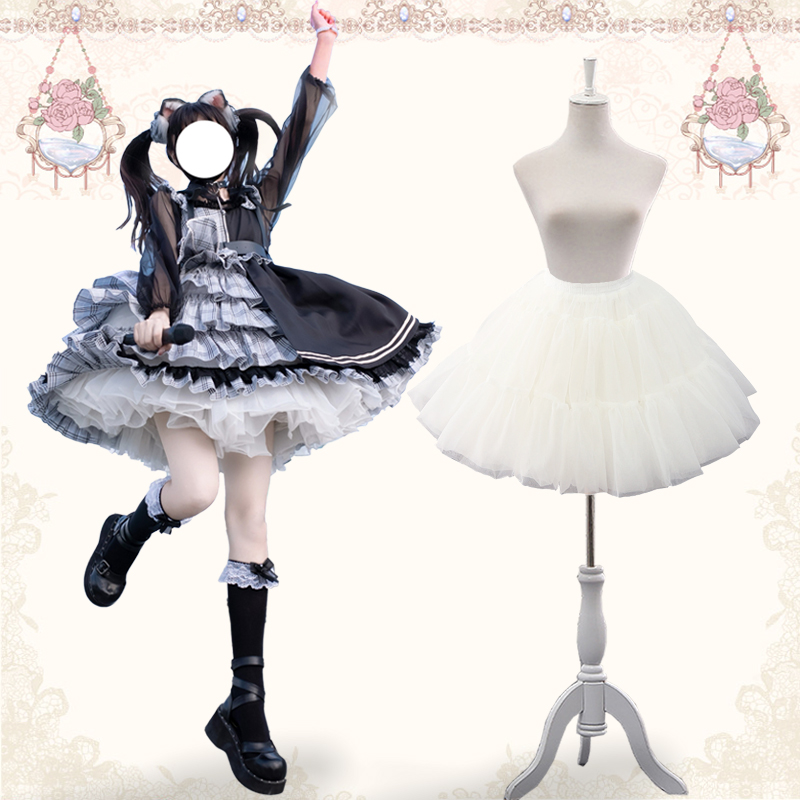 14 m violent dress brace Lolita boneless soft yarn glass yarn fluffy dresses Lolita cos half body lining skirt spot 