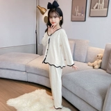 Детская демисезонная хлопковая пижама, мультяшный лонгслив для принцессы, комплект, осенняя