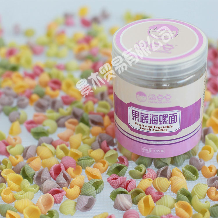 定制手工儿童果蔬面标签溶豆海螺面蝴蝶彩虹面
