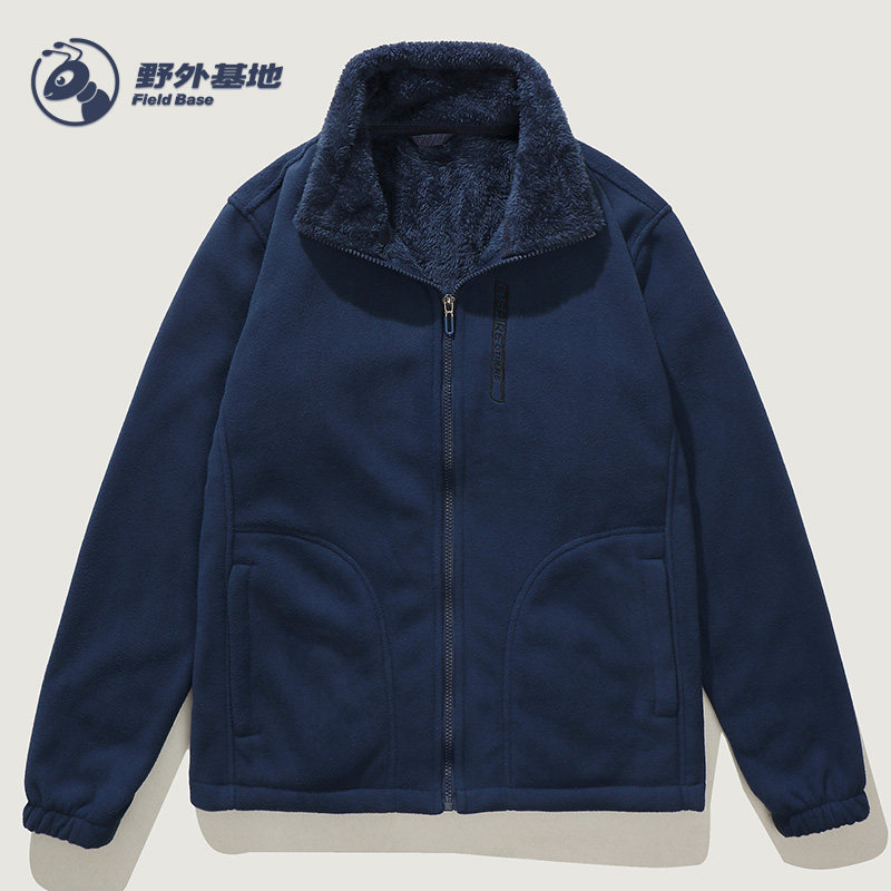 Men's polar fleece jacket 22 spring and autumn new outdoor coral fleece sweater large size loose military fleece fleece