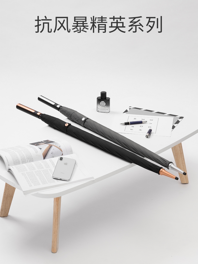 Zuo Du automatic heavy rain umbrella Long handle umbrella Large super large female straight umbrella Straight handle straight pole umbrella Men's student handsome