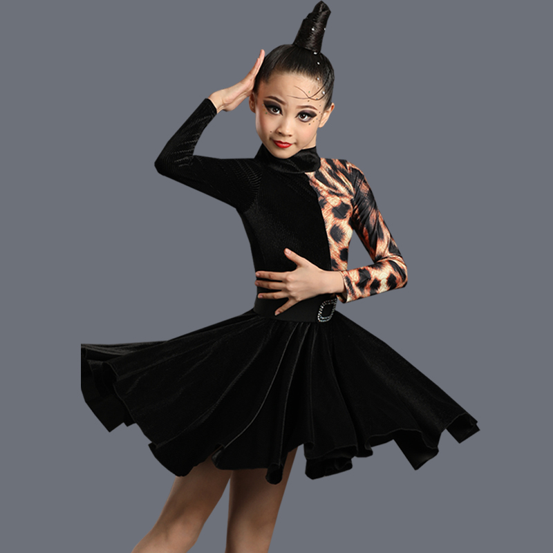 Children Latin Dance Dress Autumn Winter New Toddlers Racing Regulations Performance Dance Suit Girls Latin Appraisal Exam Performance