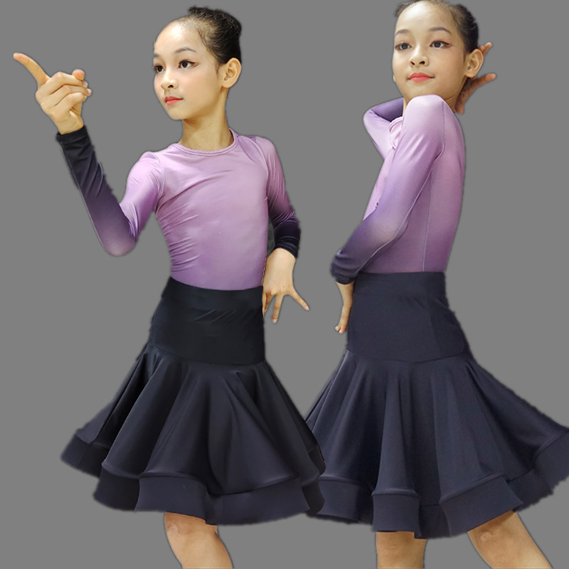 New Children's Tennis Red Latin Dance Suit Girl Standard Practice Service Professional Performance Competition Rules Dance Dress