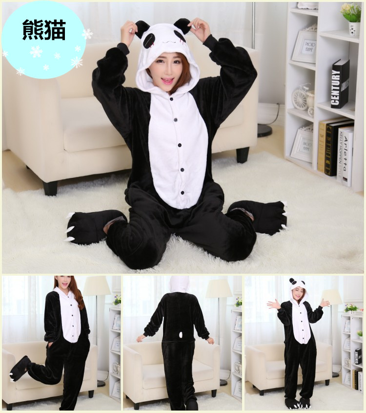 Mùa thu và mùa đông dịch vụ gia đình tay dài nam nữ vài phim hoạt hình động vật đồ ngủ một mảnh màu vàng vịt flannel vệ sinh hiệu suất quần áo đồ ngủ nam hàn quốc