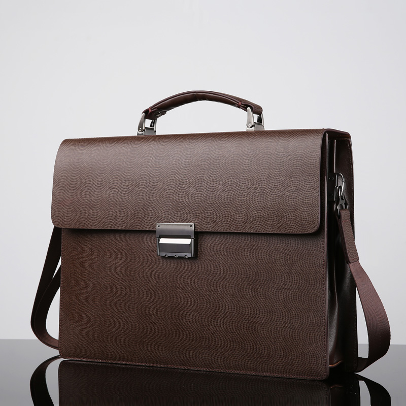 3-digit combination lock briefcase men's business bag handbag men's leather horizontal business bag leather lawyer file bag