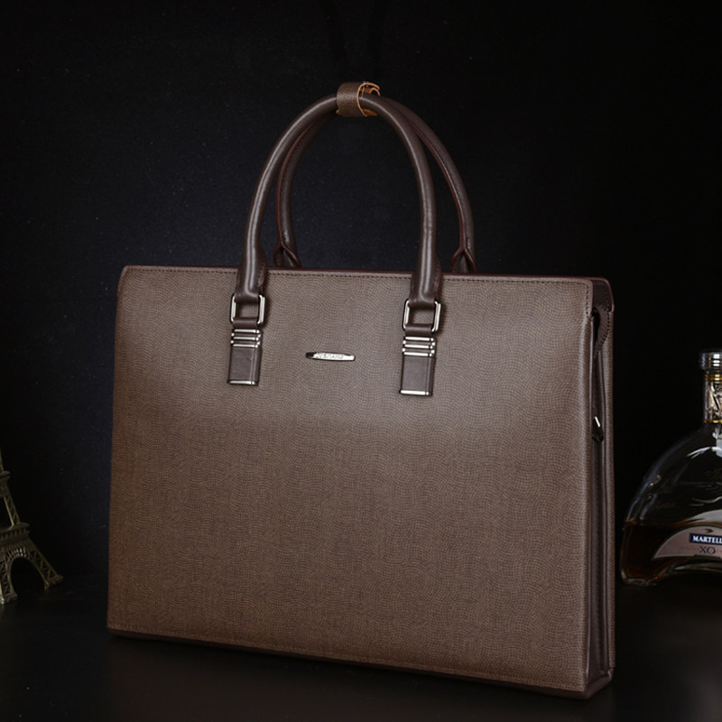 (Mall same section) genuine leather men's briefcase large-capacity handbag male business package Oblique Satchel Business Package Cross