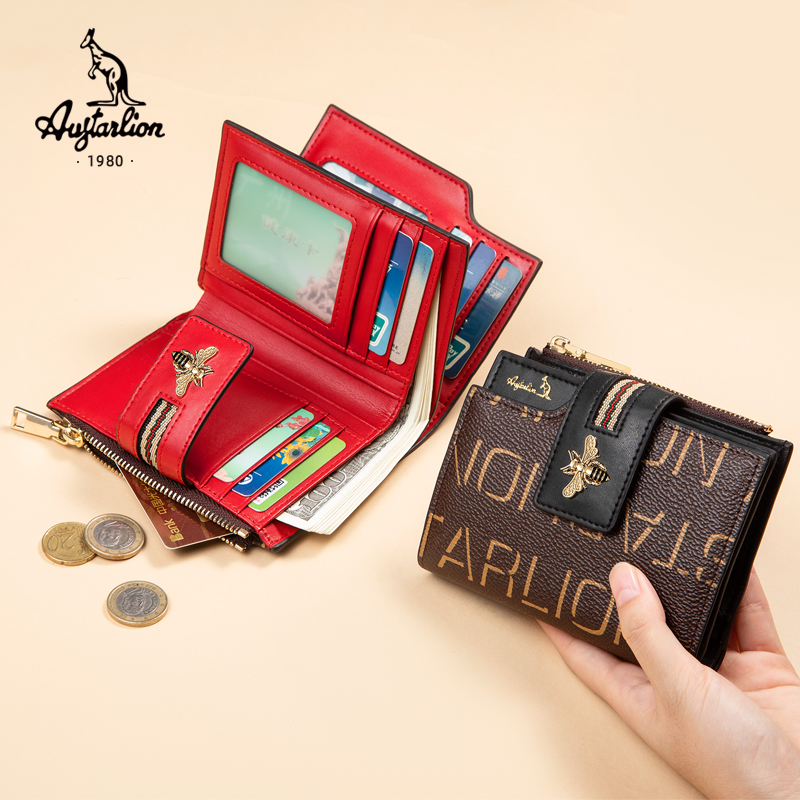 AUGTARLION wallet women's short 2019 new fashion simple leather wallet high-grade coin purse small card bag