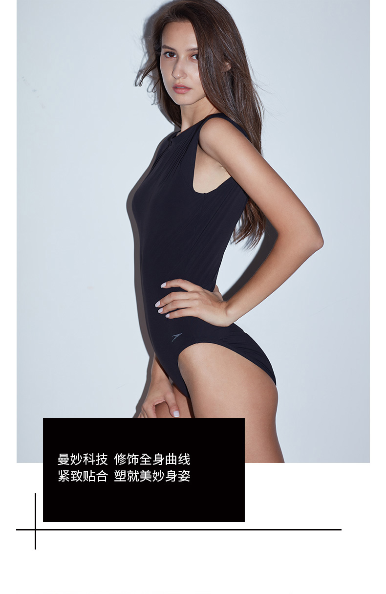 Speedo Speedo Little Black Váy Series Áo tắm nữ One Piece Đồ bơi ngày lễ - Bộ đồ bơi One Piece đồ bơi nữ liền thân dài tay