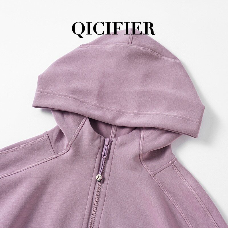 Куртка для йоги 新款糯米休闲瑜伽上衣跑步运动健身拉链连帽衫瑜伽卫衣女5219 Thousands of colored phyl