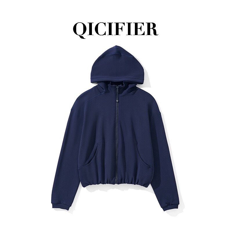 Куртка для йоги 新款糯米休闲瑜伽上衣跑步运动健身拉链连帽衫瑜伽卫衣女5219 Thousands of colored phyl