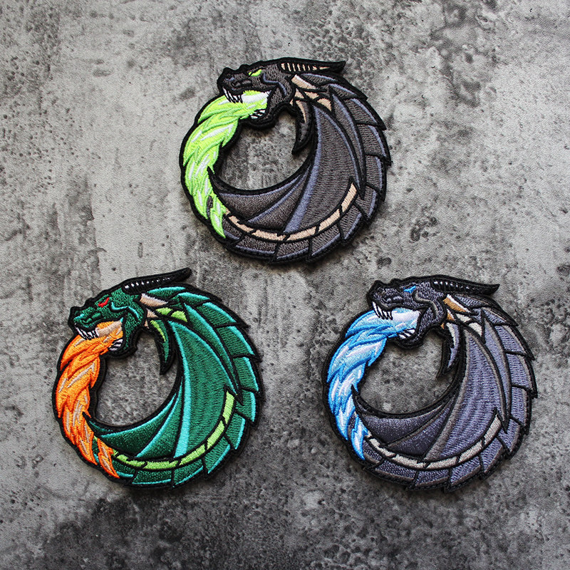 Boutique DRAGON DRAGON full embroidery Velcro laser hollow armband Spitfire unicorn badge morale badge patch patch