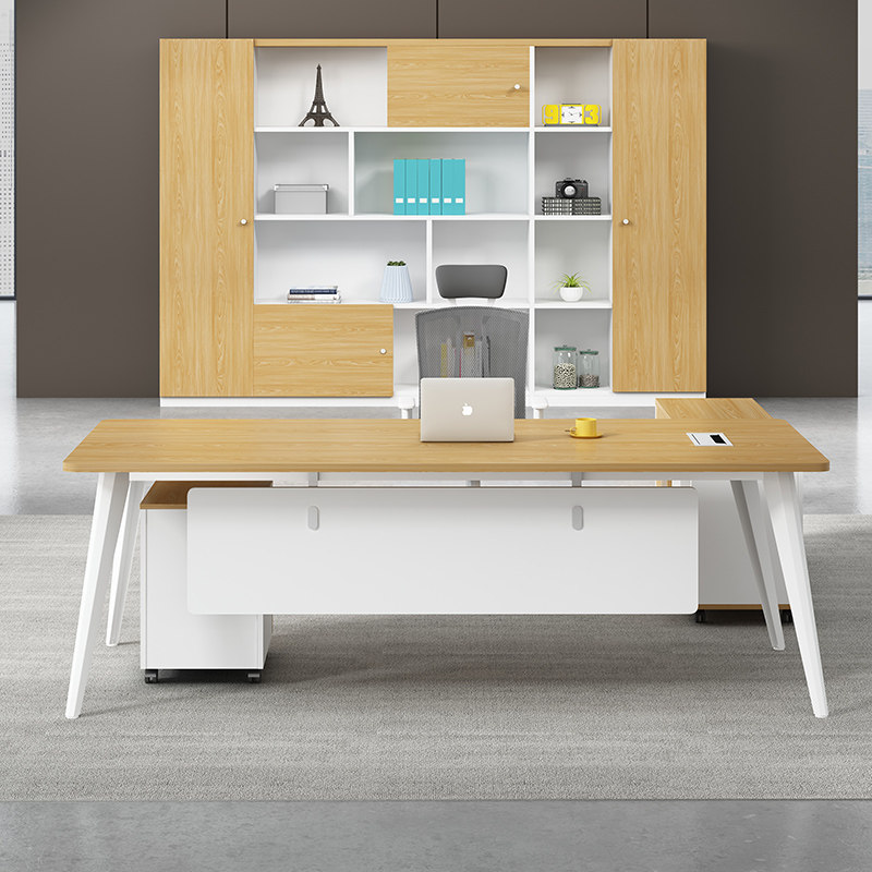Boss Table Simple Modern Office Furniture Single Stage Workdesk and Chair Combination 1 6*0 8 Bottom Cabinet