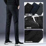 Джинсы с начесом, повседневные брюки, хлопковые демисезонные зимние весенние штаны