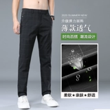 Мужские летние тонкие шелковые штаны, повседневные брюки, осенний пиджак классического кроя