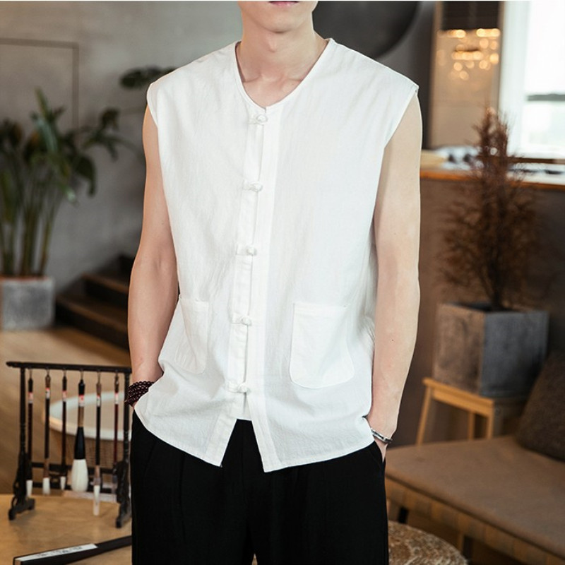 Summer Tang Trung Quốc phong cách áo thanh niên Vintage váy cổ điển han váy retro vest Trung Quốc ngựa kiểu áo sơ mi tay dài ngang vai