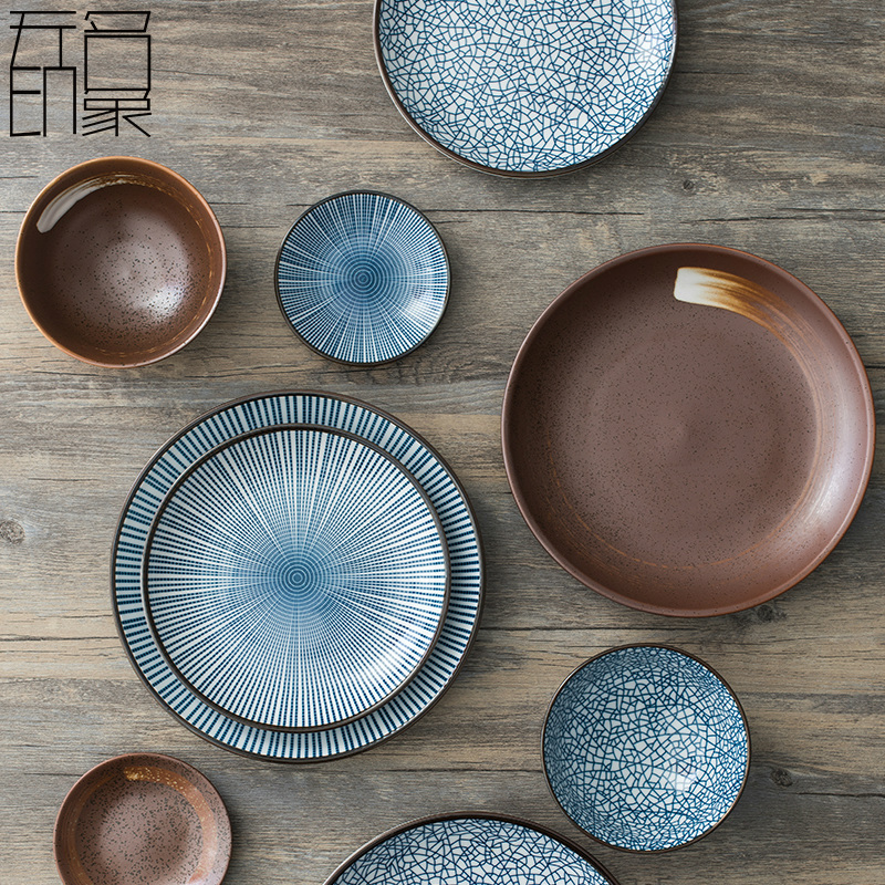 Unknown image under the glaze color restoring ancient ways is a Japanese ceramic dish dish dish disc rice bowls Japanese - style tableware suit