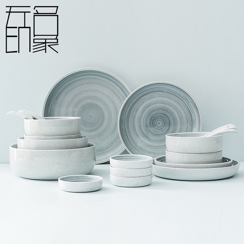 Unknown impression mable thread suit Korean household ceramics tableware Japanese dish dishes suit