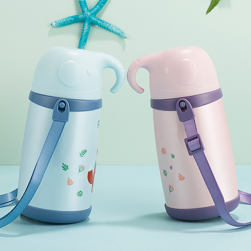 Fuguang Children's thermos cup Primary school students drink saliva pot bottle portable kindergarten men and women baby drop-proof water cup