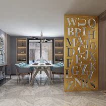 Nordic screen partition living room dining room entrance modern simple hollow office decoration wall stainless steel