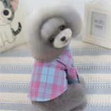 Веселая стиль модная клетчатая рубашка для щенки одежда весна и осенняя одежда плюшевая одежда весна и одежда для домашних животных бишон