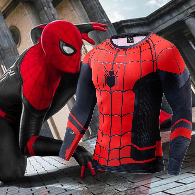 Spider-Man Bodysuit Far from Home Cosplay Costume Avengers 4 Marvel Dutch Brother Same Style Long Sleeve T-Shirt