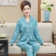 Bộ đồ ngủ cotton cho phụ nữ trung niên mùa xuân và mùa thu Dịch vụ nhà dài tay cotton mùa thu cho phụ nữ trung niên mùa thu và bộ đồ mùa đông